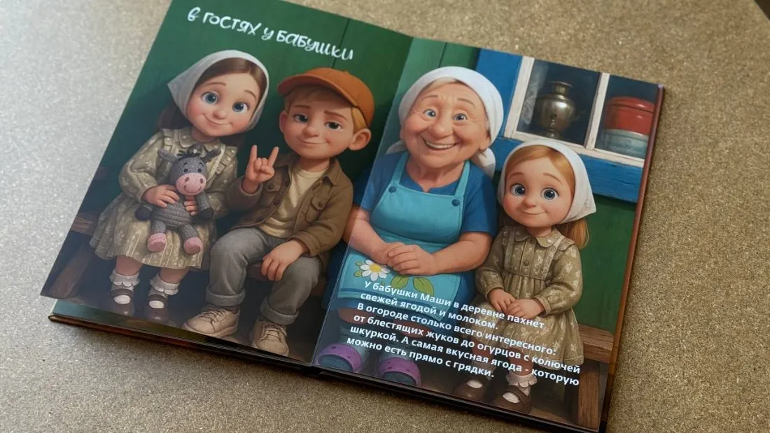 Разворот книги «В гостях у бабушки»